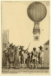 View of the balloon ascent before their majesties and the royal family in which Mr. Vicente Lunardi participated on January 8, 1793, published 1793 by Italian School